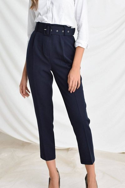 Kemerli Havuç Pantolon (Lacivert)