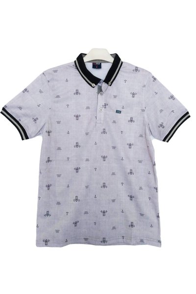 POLO Mirage Deniz Feneri ve Çapa Desenli Tişört